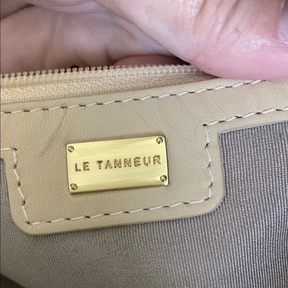 Le Tanneur Beige Woven Leather Tote - Picture 9 of 13